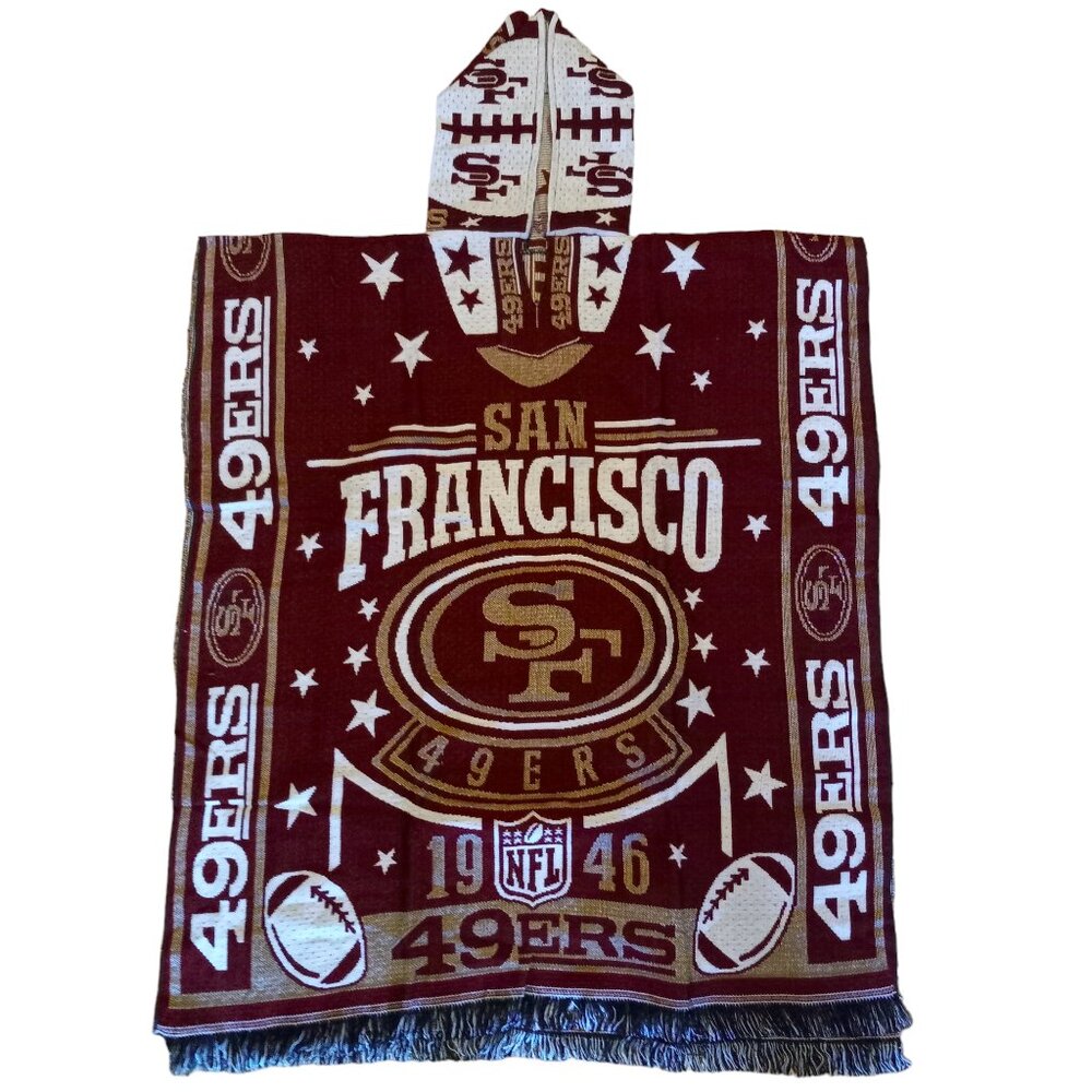 San Francisco 49ers Embroidered Poncho Red